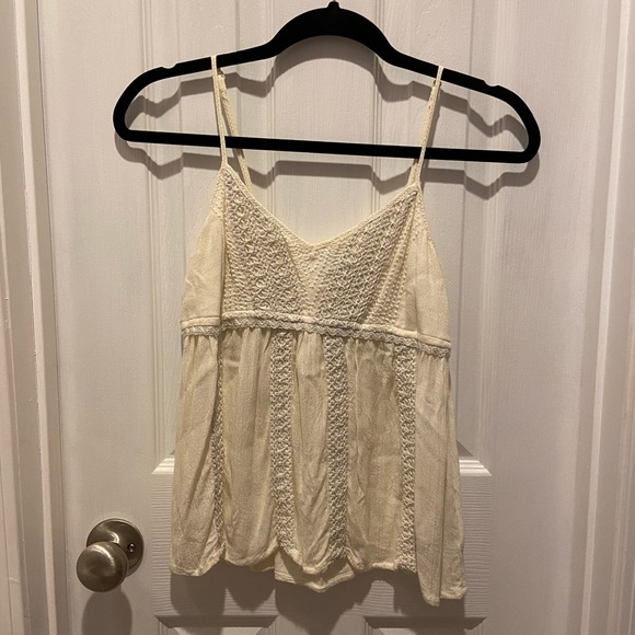 AE Off-White Knit Lace Babydoll Camisole - Picture 1 of 13